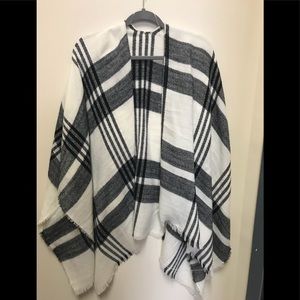 Plaid poncho